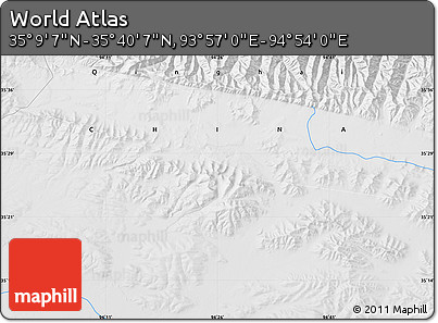 Physical Map of the Area around 35° 24' 37" N, 94° 25' 30" E