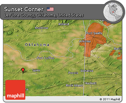 Satellite 3D Map of Sunset Corner