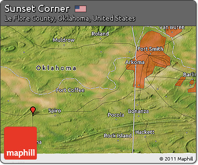 Satellite 3D Map of Sunset Corner