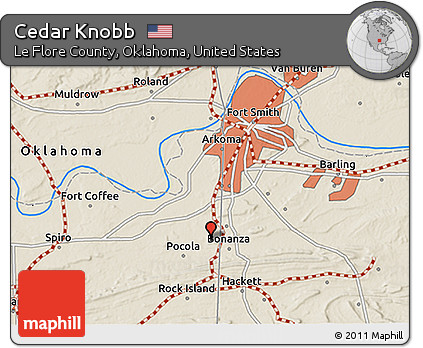 Shaded Relief 3D Map of Cedar Knobb