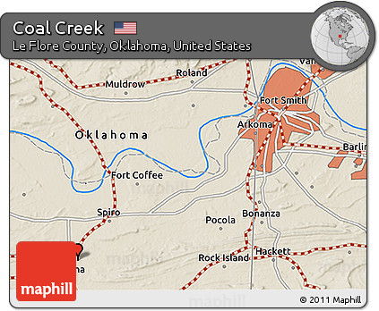 Shaded Relief 3D Map of Coal Creek