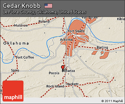 Shaded Relief 3D Map of Cedar Knobb