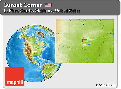 Physical Location Map of Sunset Corner