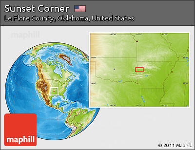 Physical Location Map of Sunset Corner
