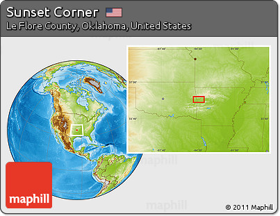 Physical Location Map of Sunset Corner