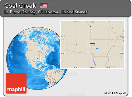 Shaded Relief Location Map of Coal Creek