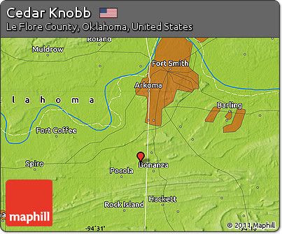 Physical Map of Cedar Knobb