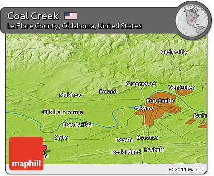 Physical Panoramic Map of Coal Creek