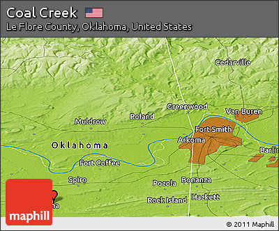 Physical Panoramic Map of Coal Creek