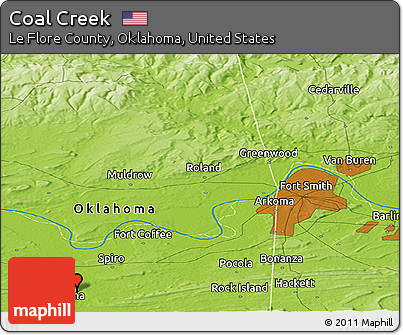 Physical Panoramic Map of Coal Creek