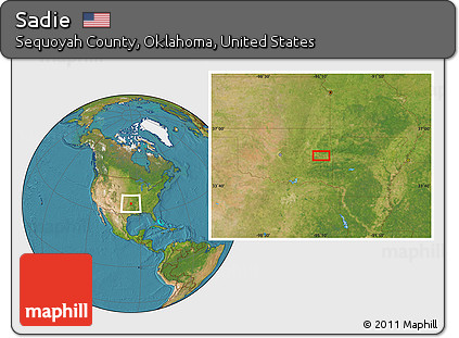 Satellite Location Map of Sadie