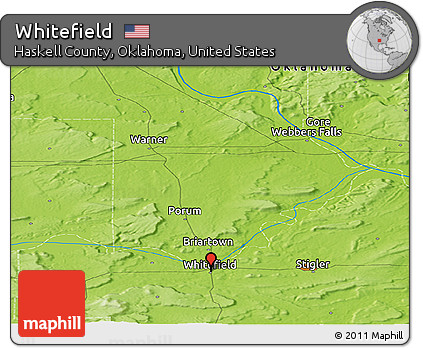 Physical Panoramic Map of Whitefield
