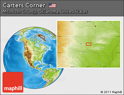 Physical Location Map of Carters Corner