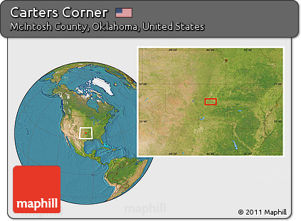 Satellite Location Map of Carters Corner