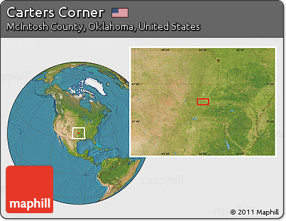 Satellite Location Map of Carters Corner