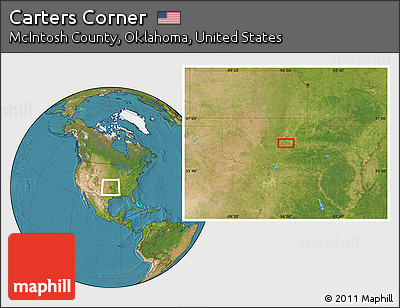 Satellite Location Map of Carters Corner