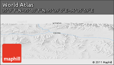 Physical Panoramic Map of the Area around 35° 24' 37" N, 96° 7' 30" E