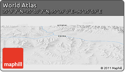 Physical Panoramic Map of the Area around 35° 24' 37" N, 96° 7' 30" E