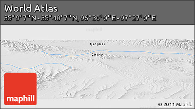 Physical Panoramic Map of the Area around 35° 24' 37" N, 96° 58' 29" E