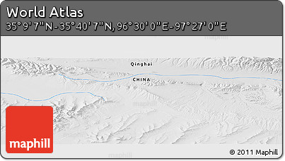 Physical Panoramic Map of the Area around 35° 24' 37" N, 96° 58' 29" E