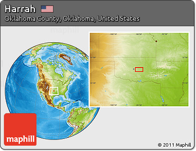 Physical Location Map of Harrah