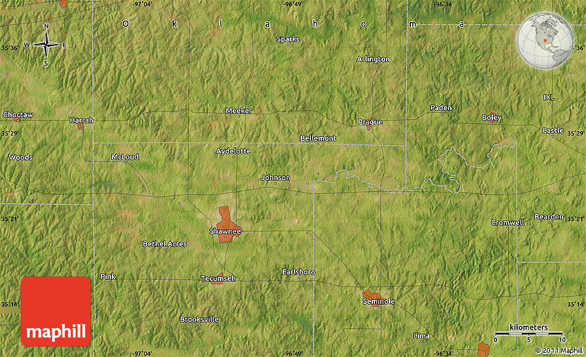 Satellite Map of Little Axe