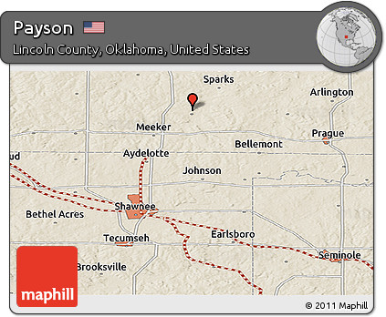 Shaded Relief Panoramic Map of Payson