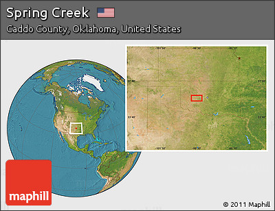 Satellite Location Map of Spring Creek