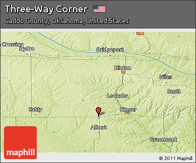 Physical Panoramic Map of Three-Way Corner