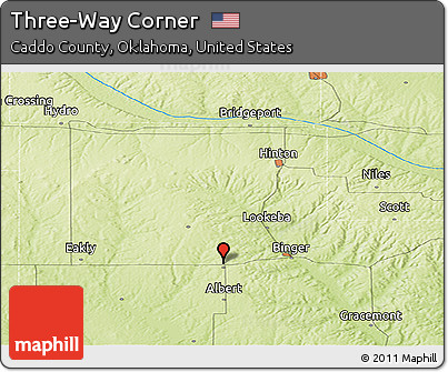 Physical Panoramic Map of Three-Way Corner