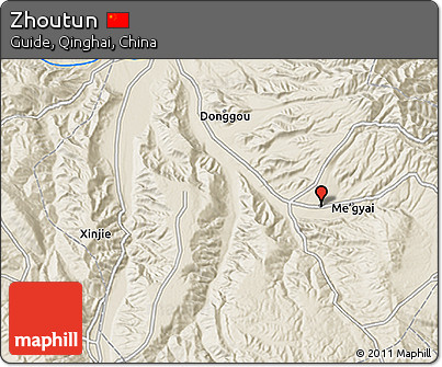 Shaded Relief 3D Map of Zhoutun