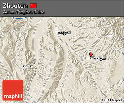 Shaded Relief 3D Map of Zhoutun