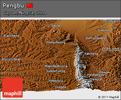 Physical Panoramic Map of Pengbu