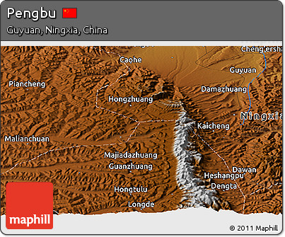Physical Panoramic Map of Pengbu