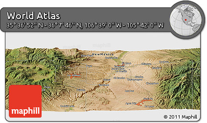 Satellite Panoramic Map of the Area around 35° 52' 19" N, 106° 10' 30" W