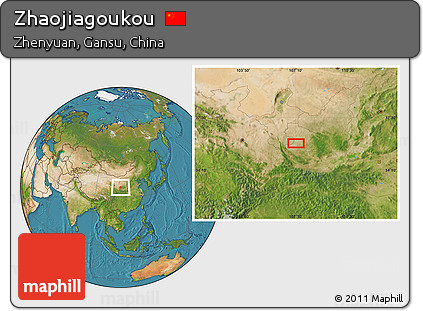 Satellite Location Map of Zhaojiagoukou