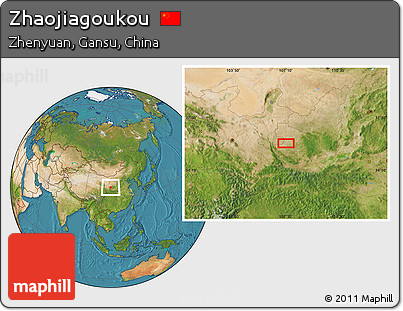 Satellite Location Map of Zhaojiagoukou