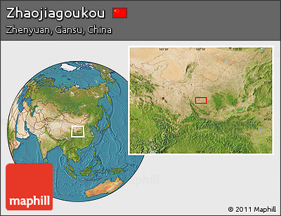 Satellite Location Map of Zhaojiagoukou