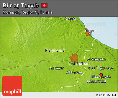 Physical 3D Map of Bi'r Aţ Ţayyib