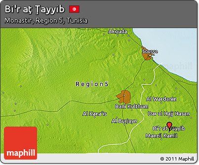 Physical 3D Map of Bi'r Aţ Ţayyib