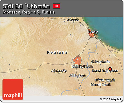 Satellite 3D Map of Sīdī Bū `Uthmān