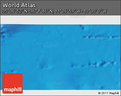 Physical 3D Map of the Area around 35° 52' 19" N, 10° 58' 29" W