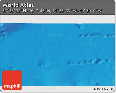 Physical 3D Map of the Area around 35° 52' 19" N, 10° 58' 29" W