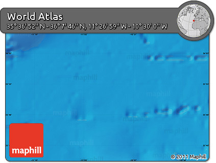 Physical Map of the Area around 35° 52' 19" N, 10° 58' 29" W