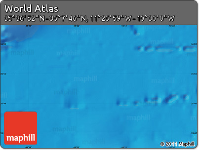 Physical Map of the Area around 35° 52' 19" N, 10° 58' 29" W