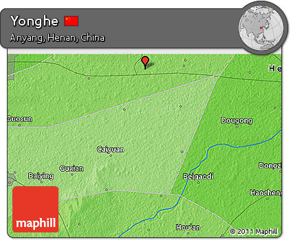 Political 3D Map of Yonghe