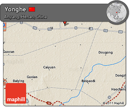 Shaded Relief Map of Yonghe