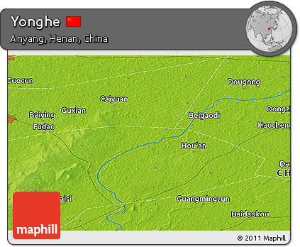 Physical Panoramic Map of Yonghe