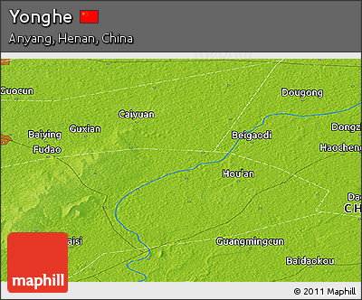 Physical Panoramic Map of Yonghe