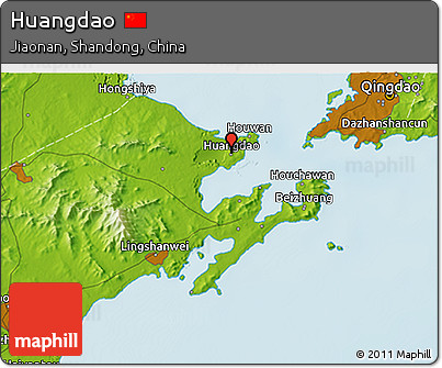 Physical 3D Map of Huangdao